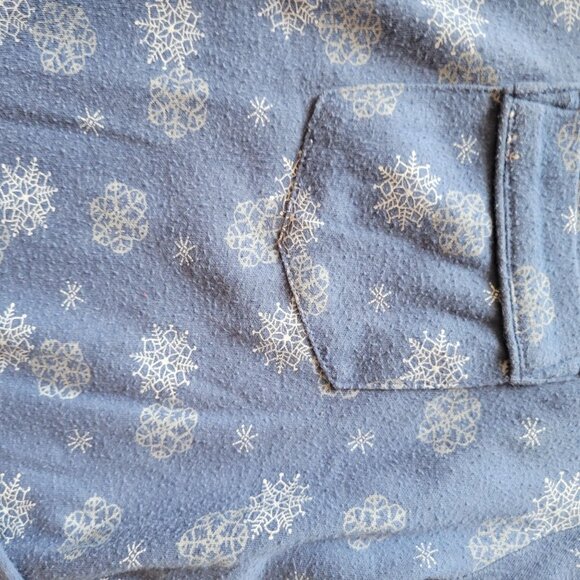 Croft & Barrow Womens M Blue Snowflake Print Pajama Set - Picture 6 of 7